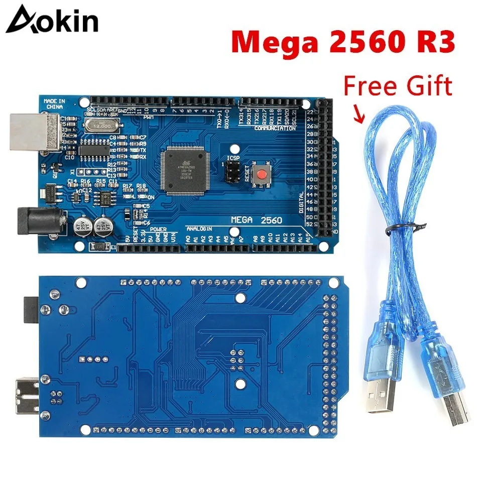 MEGA2560 Мега 2560 R3 ATmega2560 16AU CH340G AVR USB макетная плата с кабель для arduino|Интегральные