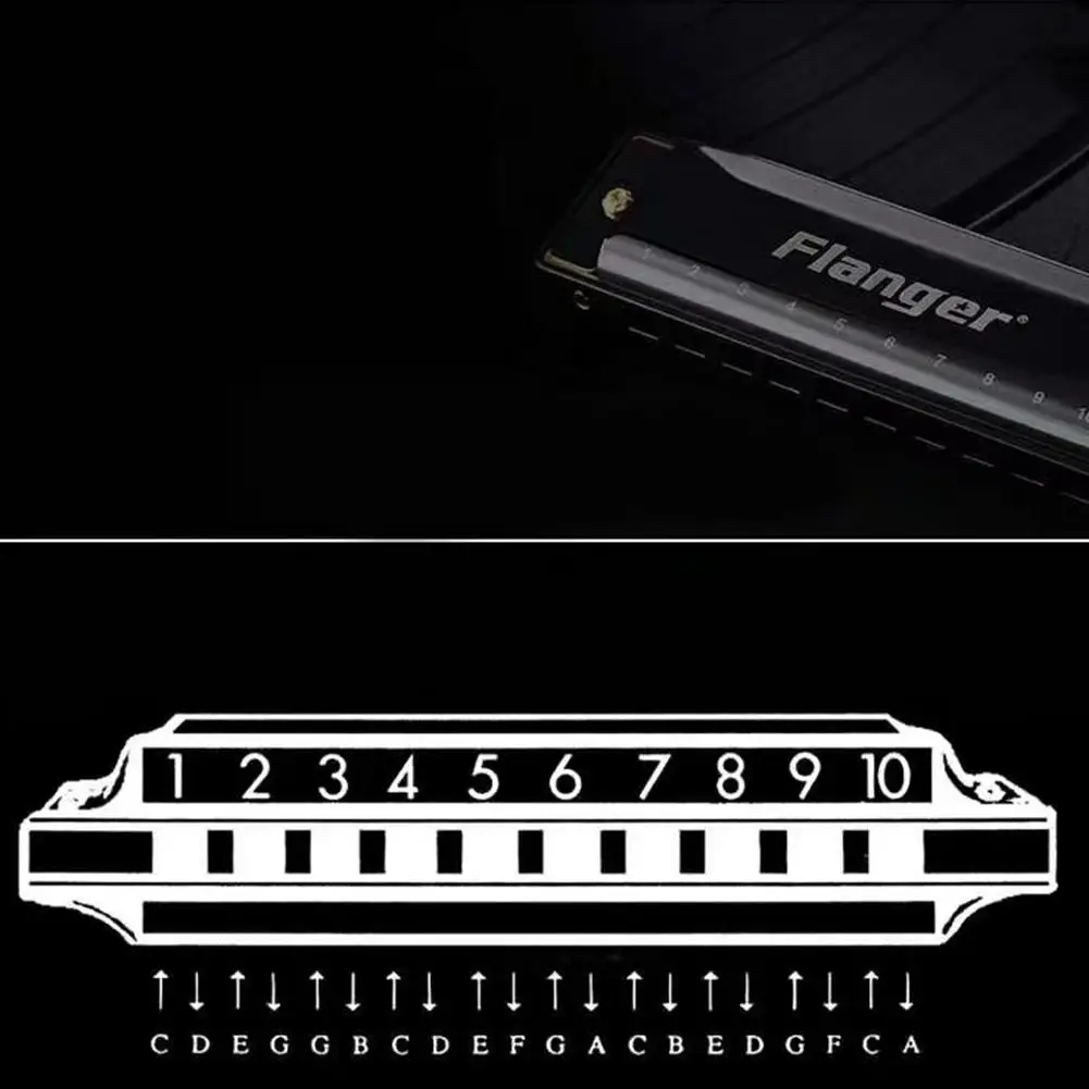 Flanger 10 hole 20 c Tone Diatonic Blue Harmonica Стандартный ключ для рта с чехлом начинающих