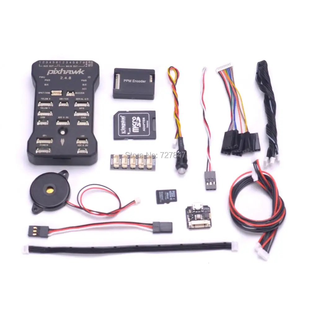 

Pixhawk PX4 Autopilot PIX 2.4.8 32 Bit Flight Controller with PPM/ RGB / Safety Switch / Buzzer / 4G SD / I2C for F450 S500 S550