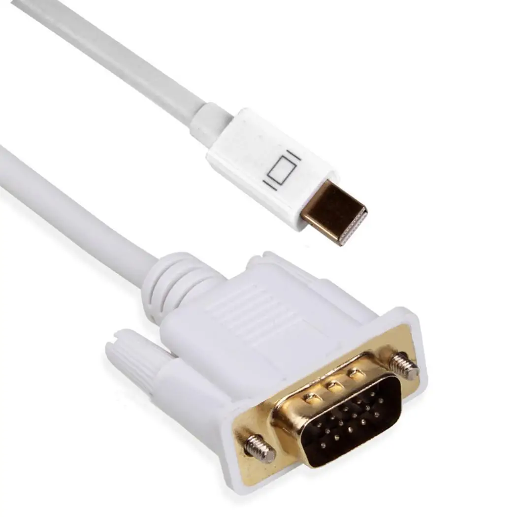 Новый портативный мини DP к VGA 162 MHz адаптер 1 8 m HD Адаптерный кабель Белый DisplayPort 20 pin