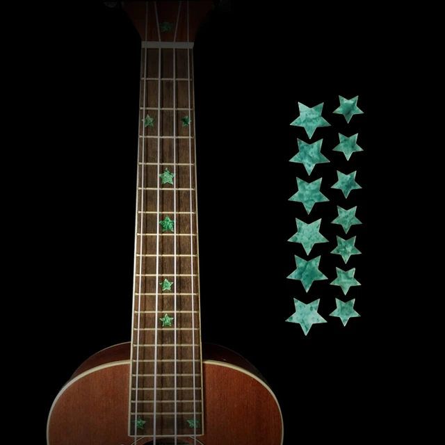 Custom Dot Fret Markers - Inlay Stickers for Guitars, Bass & Ukuleles AB (Abalone Blue)