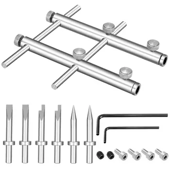 

Camera Lens Openning Repairing Tool Kit Includes: 10-100mm Lens Repair Set with 3 Tips, 6 Screws and 2 Hexagon Wrench for Cano
