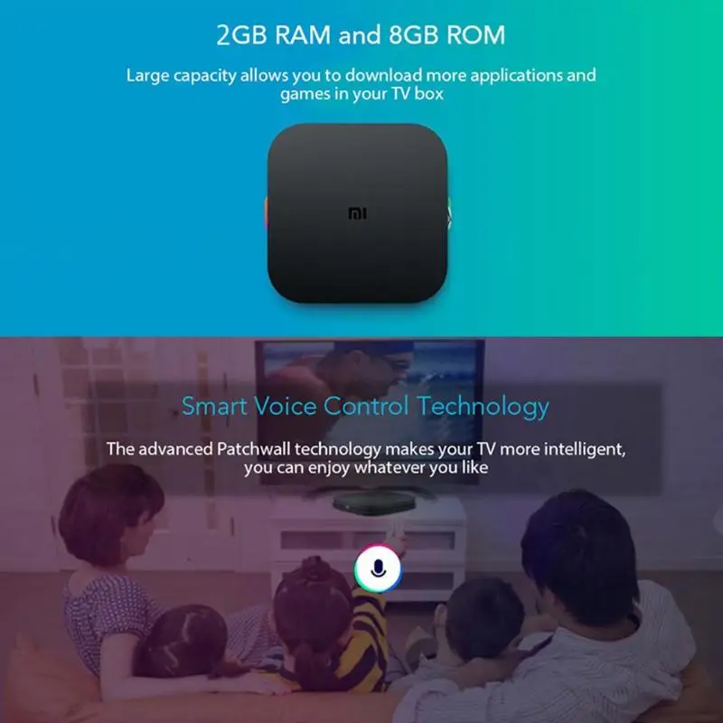 Xiaomi Mi ТВ коробка S Smart 4K со сверхвысоким разрешением Ultra HD, 2G 8G Android 8,1 WI-FI Google Cast Netflix Media Player IPTV Set-top BOX 3 штепсельная вилка европейского стандарта