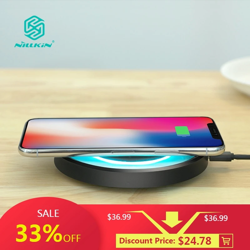 10 Вт быстро Беспроводное зарядное устройство станции NILLKIN для iPhone X/XS Max/8/8 Plus samsung
