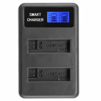 

AHDBT-401 LCD Dual Port USB Battery Charger for GoPro Hero 4 Action Camera