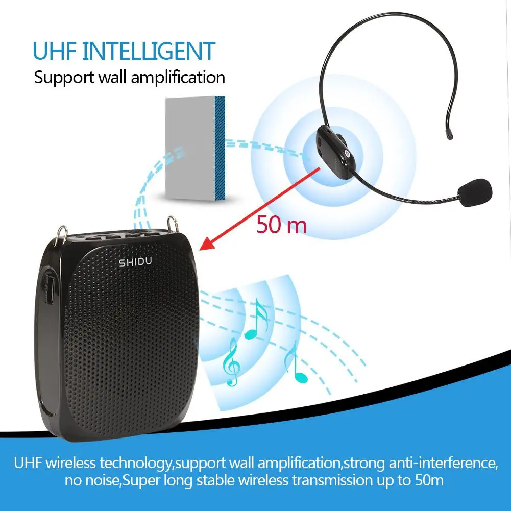  SD-615 10W Portable Voice Amplifier Outgoing Speech Teach Speaker 2.4G Wireless Microphone Amplifie - 4000313494957