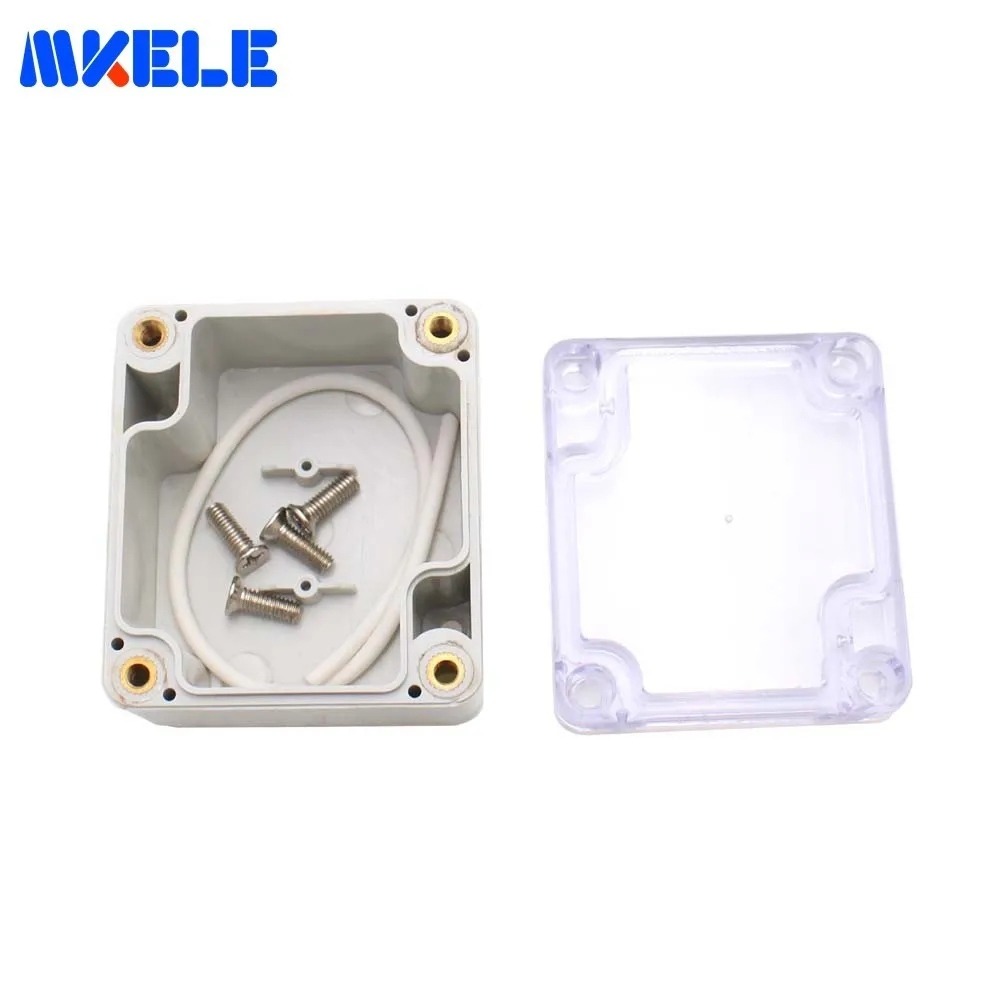 

M1 Small Waterproof Transparent Junction Boxes Outdoor Electrical Enclosure Case Wiring Connection Box Gray Cover Free shipping