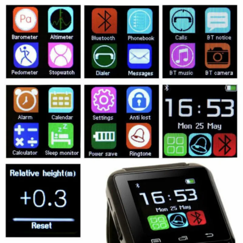  Man Women Bluetooth Sports Smart Watch Camera Phone Mate for ios Android Samsung Huawei Xiaomi iPho - 32987360404