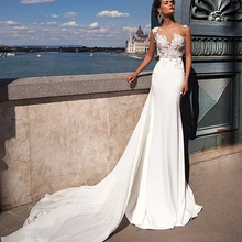 Роскошные свадебные платья Русалка со съемным шлейфом Труба Свадебное платье размера плюс