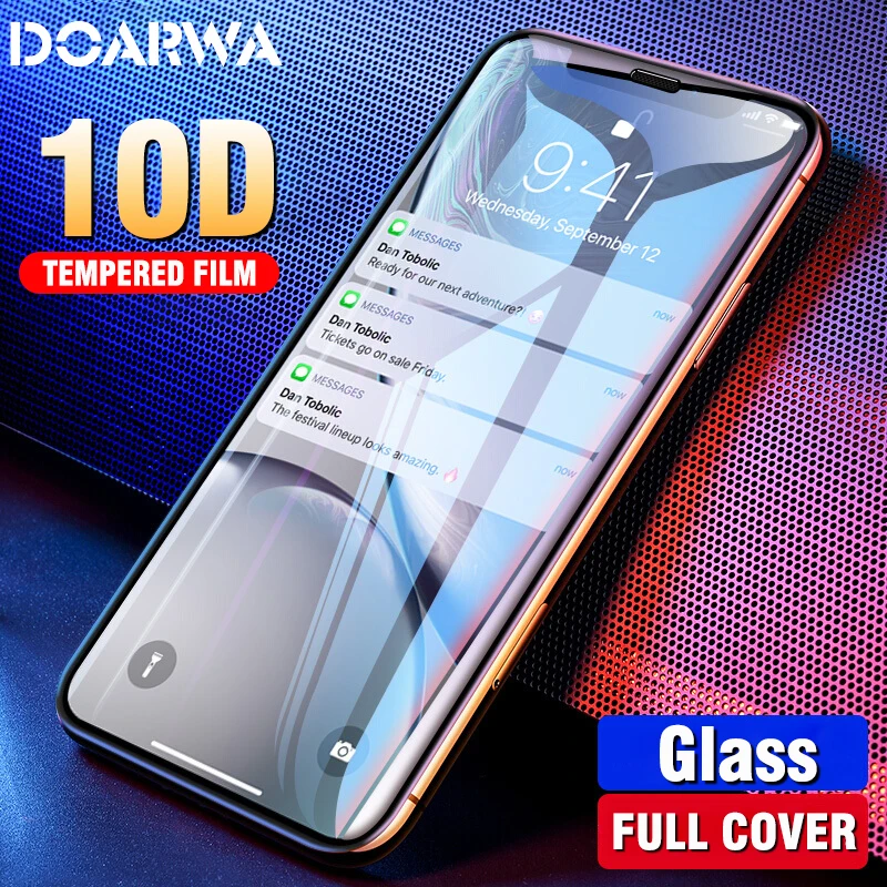 Защитная пленка 10D из закаленного стекла для iPhone X 10 Xs Max Xr 6 6s 7 8 Plus | Мобильные