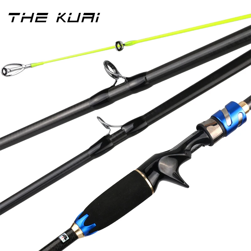 

THEKUAI Telescopic Fishing Rod Casting Carbon Fish Hand 4 Section Carbon Fiber Lure Fishing Pole Fish Tackle Baitcasting Rod