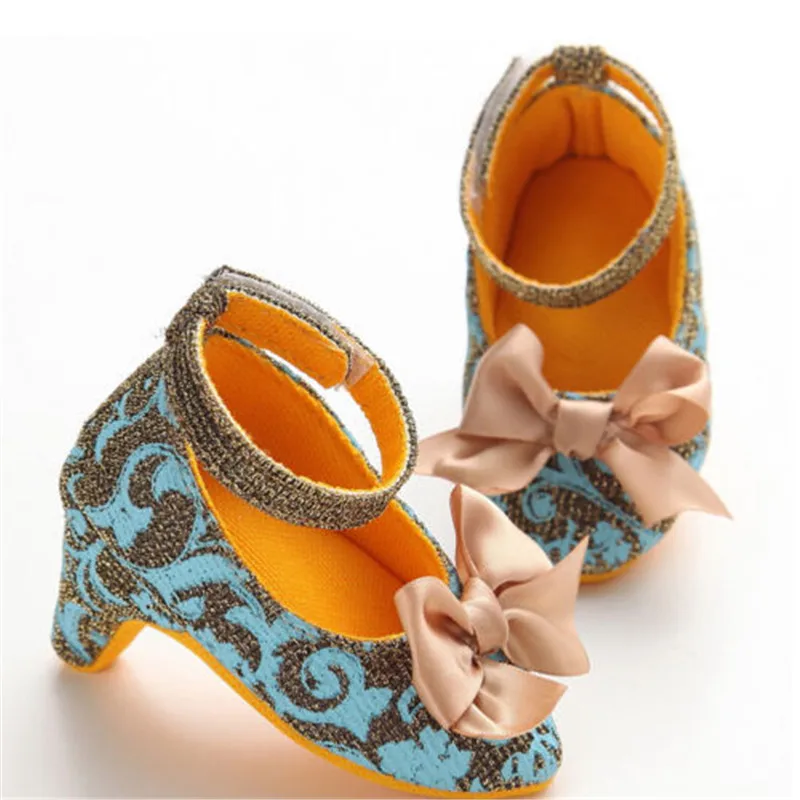 

Baby Shoes 2019 Fashion Bow Infant Girls High-heeled Baby Butterfly Knot Princess Shoes Photo Props Shoes PVC Spring Autumn Wear