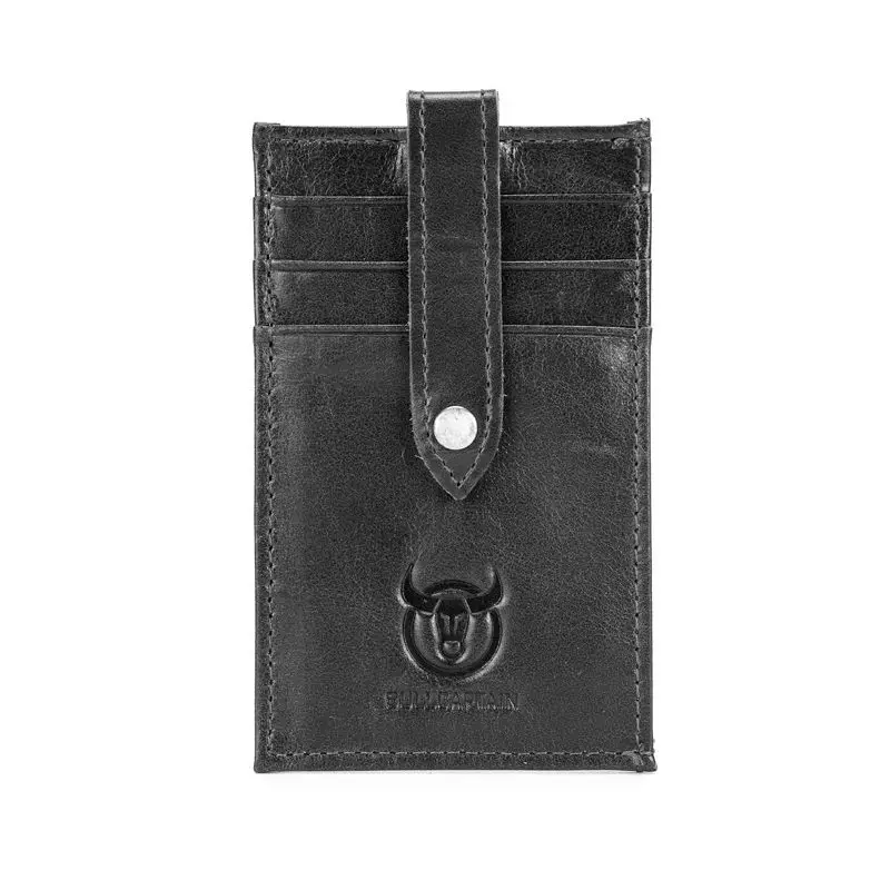 

BULLCAPTAIN Credit Card Holder Genuine Leather ID Card Holders Men Business ID Wallet Slim Wallet for Male Retro