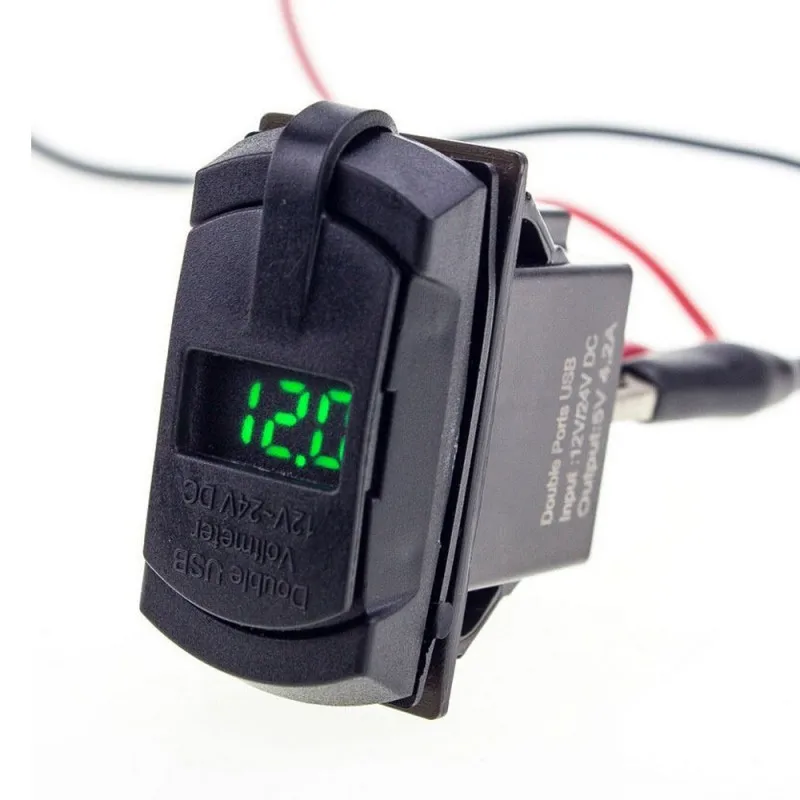 Двойной USB разъем для автомобиля рокер переключатель панель с Напряжение