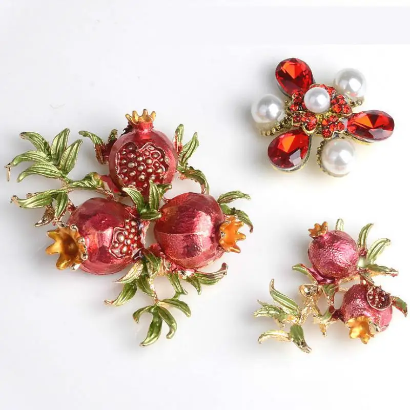 

Pearl Rhinestones Flower Pomegranate Metal Findings For Jewelry Making Supplies Diy Decoration Accessories Hand Made Materials