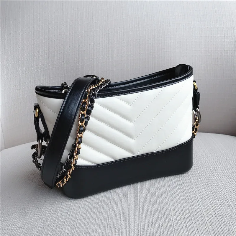Leder High end Rindsleder Benutzerdefinierte Black Ring Schulter Quadratische Spell Tasche Marke White kleine Handtasche Frauen Damen Echt Handtaschen 2018 Neue Kupplung Ywq7Y0P