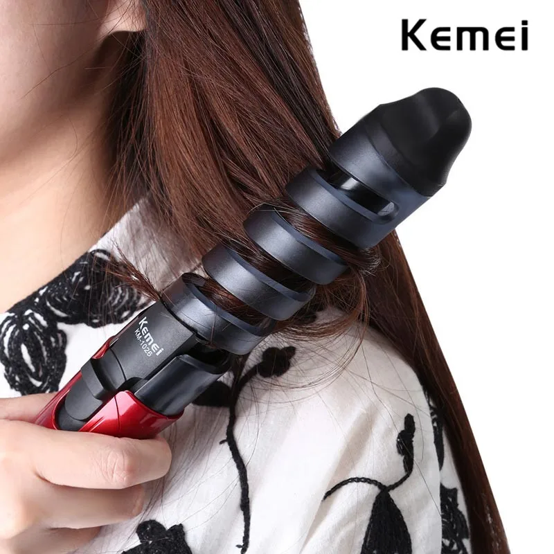 

KM-1026 Electric Automatic Hair Curler Professional Ceramic Spiral Curling Iron Wand Curl Styler Styling Tools Hair Modeler EU