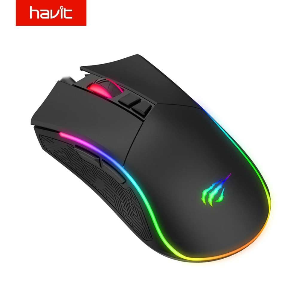Игровая мышь HAVIT 7200 1200 dpi перезаряжаемая 7 кнопок RGB с подсветкой USB Проводная