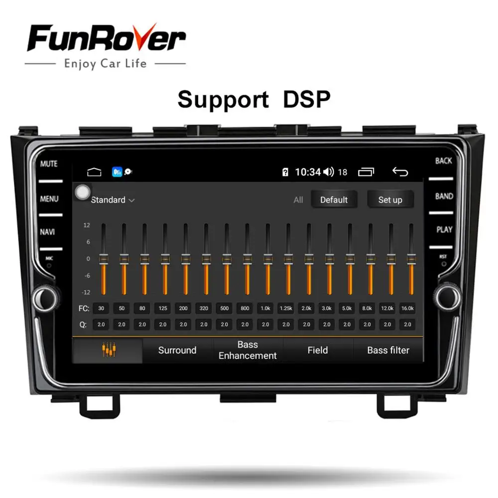 Clearance Funrover 8 cores Android 9.0 Car dvd multimedia player For Honda CRV 2006-2011 car radio video stereo gps navi DSP 4G 64G LTE 1