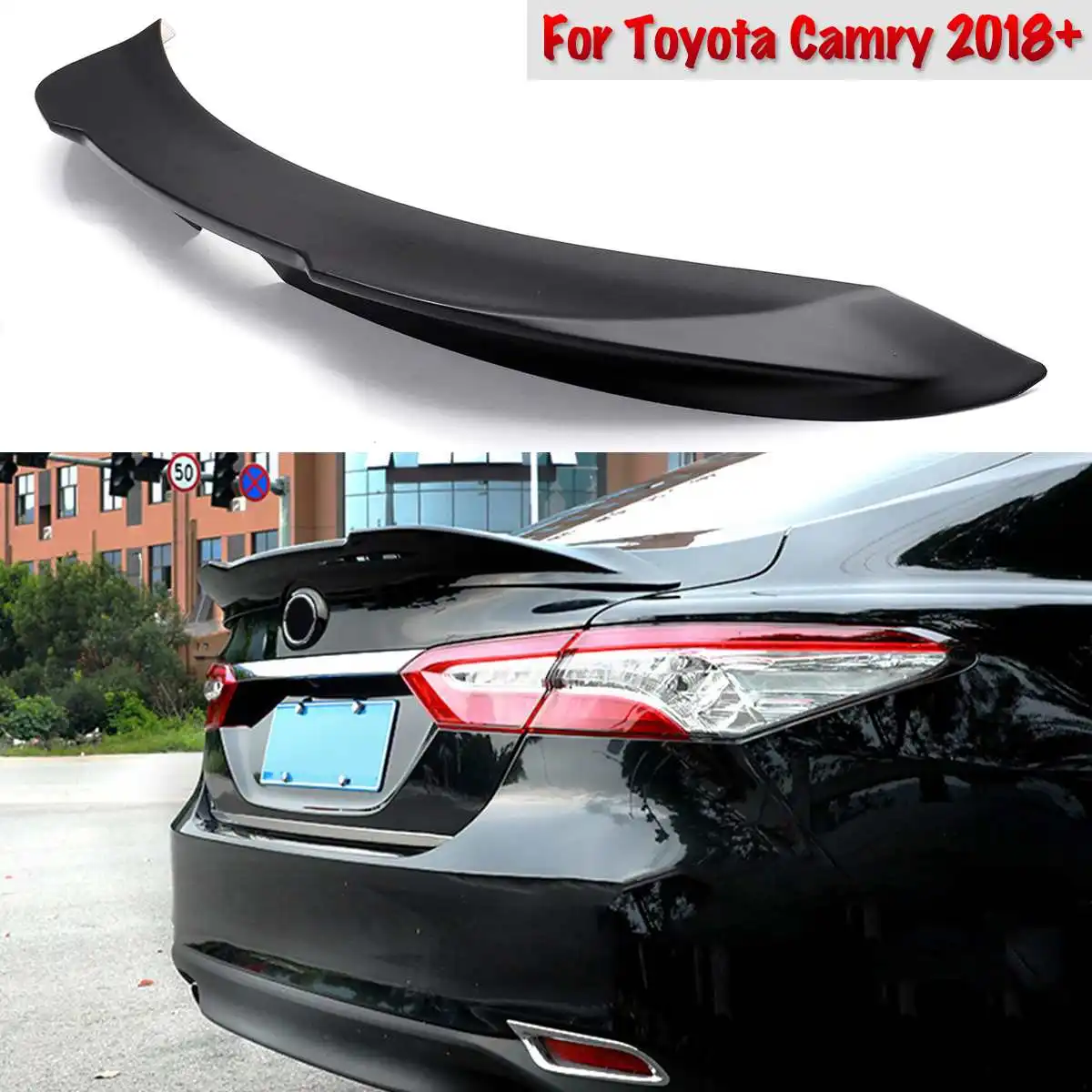 

Matte Black ABS Duckbill Rear Trunk Lid Spoiler Wing Matte Black Car Styling Auto Accessories For Toyota Camry 2018+