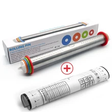 1" регулируемая Скалка из нержавеющей стали с 4 съемными кольцами теста