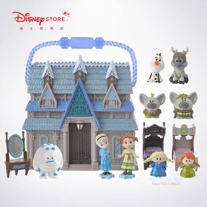 10cm Genuine Disney New Figures Frozen Princess Mermaid Dress Doll Mini Action Figure Collection Anime Cake Dolls PVC Toys Model