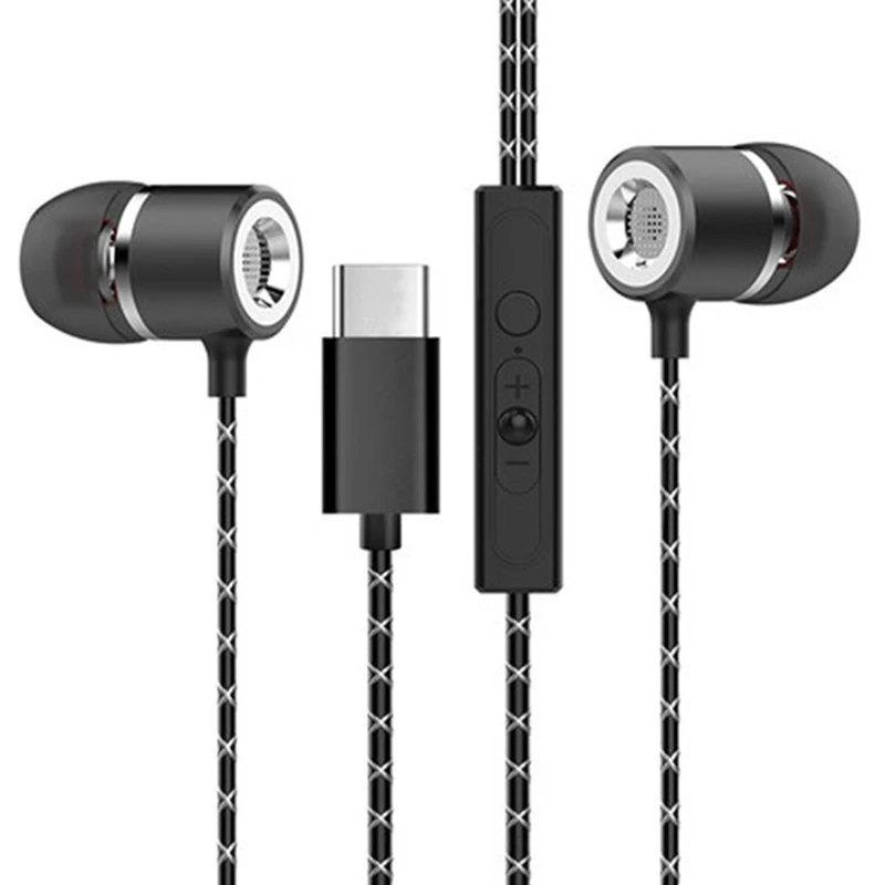 

Type-C wire control earphone headset type-c hub earpiece earbuds in ear stereo HiFi USB-C for Letv 2 pro Xiaomi mi 5 7