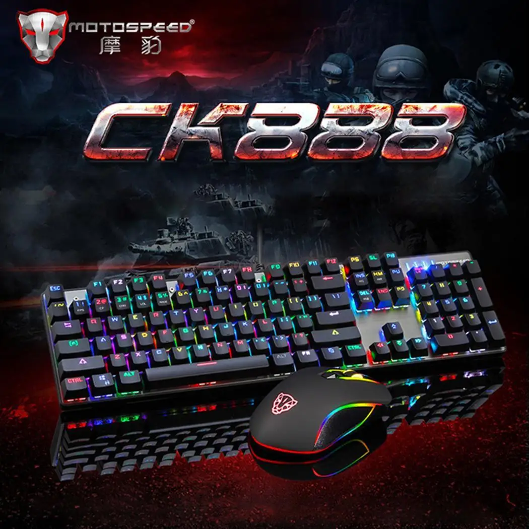 

Coocheer Gaming Keyboard and Mouse Set with Rainbow Backlight for Desktop Keyboard USB Wired Mouse Gamer Office Accessories