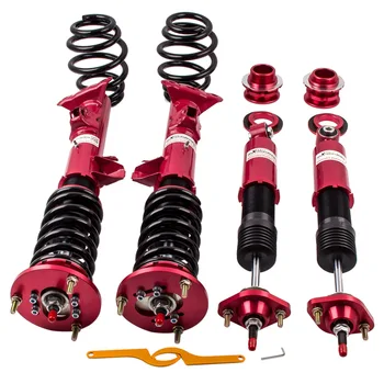 

Racing Coilovers 24-Step Adjustable Suspension for BMW 3 Series E36 Red 1991-98 Suspension Damper Force Front Rear Camber Plate