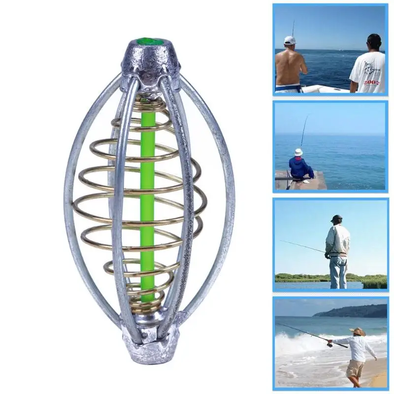

2 PCS 5.5 CM Fishing Bait Cage lead sinker Swivel Spring+Lead Fishing Thrower Carp For Carp Feeder Fishing Tackle Accessories