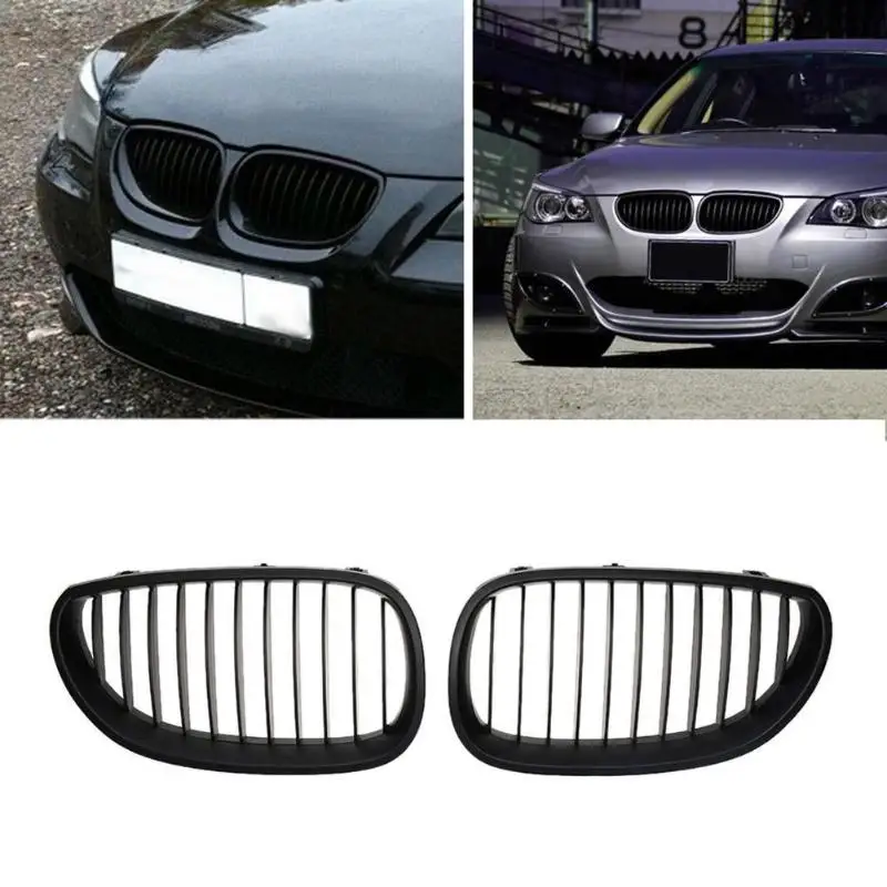 2 шт. матовые черные решетки для почек BMW E60 E61 520d 520i 523li 525li 530li двойная планка гриля