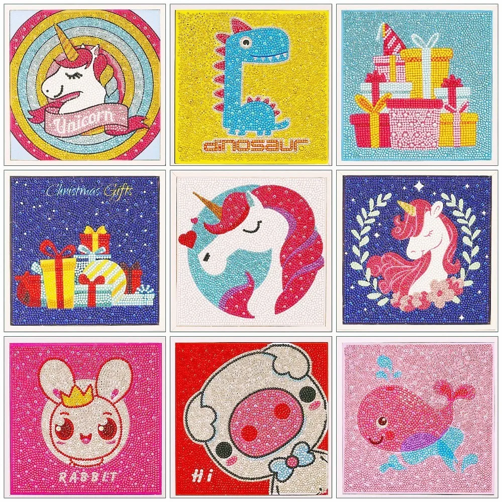 

HUACAN 5D Diamond Painting Cartoon Special Shaped Diamond Embroidery Horse Rhinestone Drill DIY Children Panting 20x20cm