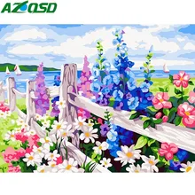 AZQSD масляная краска для сада краска по номерам Цветок Краска Холст Картина DIY Современная ручная краска ed пейзаж домашний декор K065