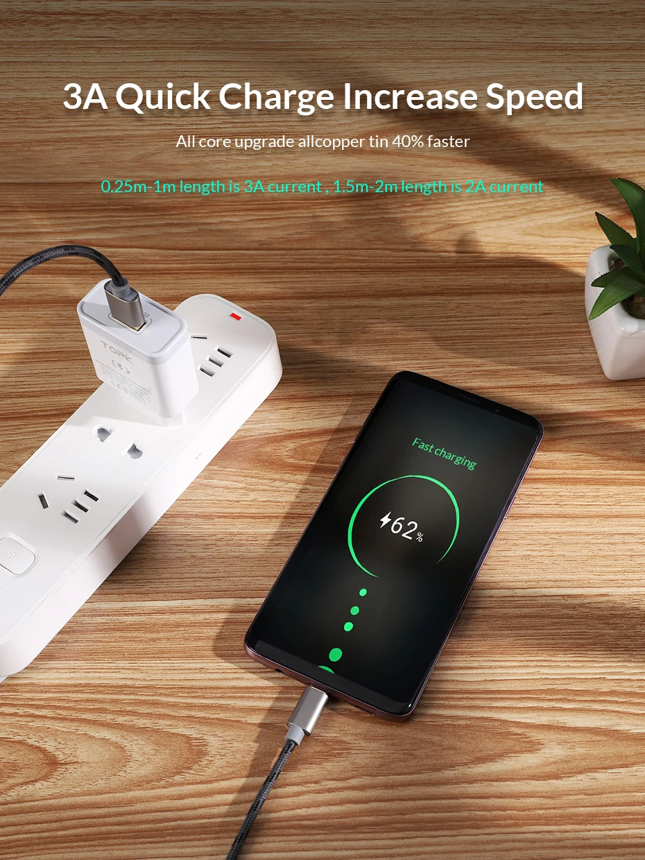 USB نوع C كابل لسامسونج S9 S8 S10Fast تهمة نوع-C الهاتف المحمول شحن سلك USB C كابل ل Xiaomi mi9 Redmi ملاحظة 7
