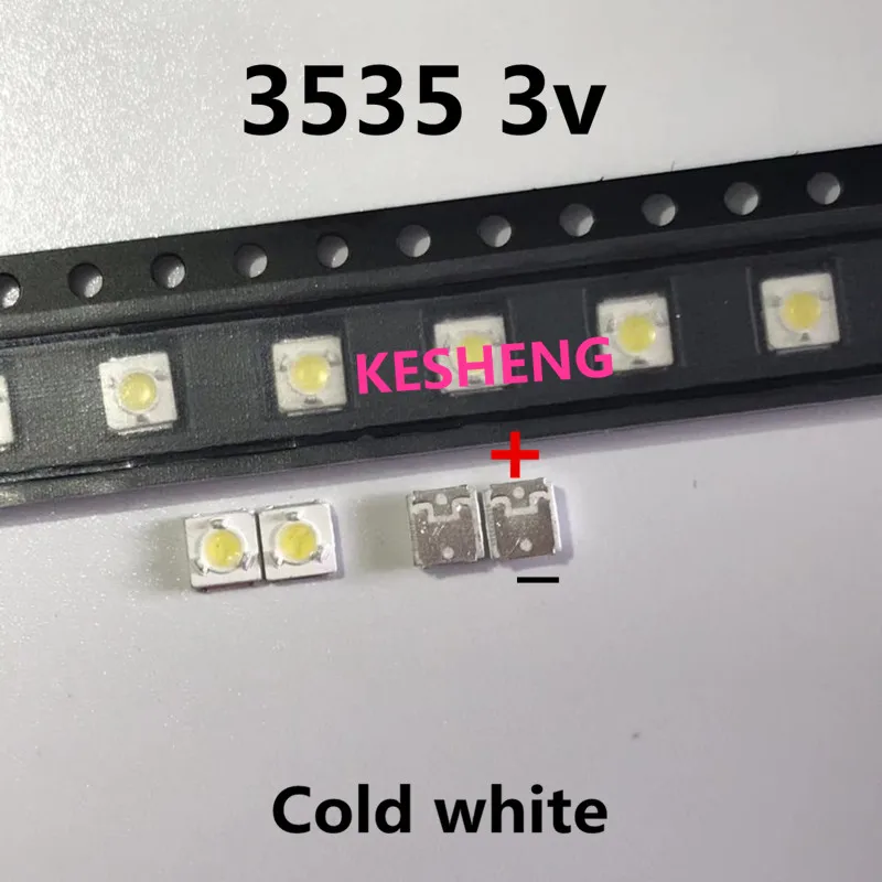 100 шт. люмен светодиодный SMD 3535 3537 3 в 1 Вт Bianco Freddo Per La ТВ подсветка лампада Perline