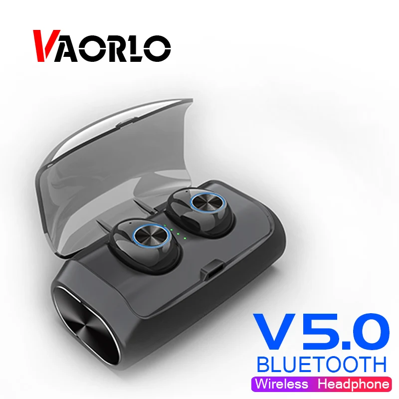 VAORLO TWS беспроводной наушник Bluetooth 5,0 наушники зарядная коробка 2600 мАч Powerbank один ключ управление истинная Беспроводная bluetooth-гарнитура