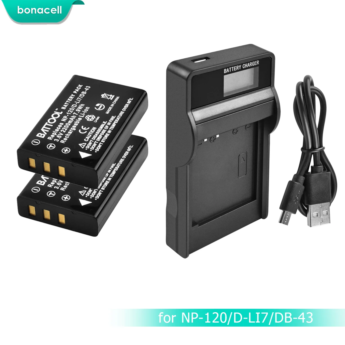 

Bonacell 2200mAh NP-120 NP 120 NP120 FNP-120 FNP120 Battery for FUJIFILM Finepix F10 F11 ZOOM for BP-1500S D-LI7 DB-43 L10