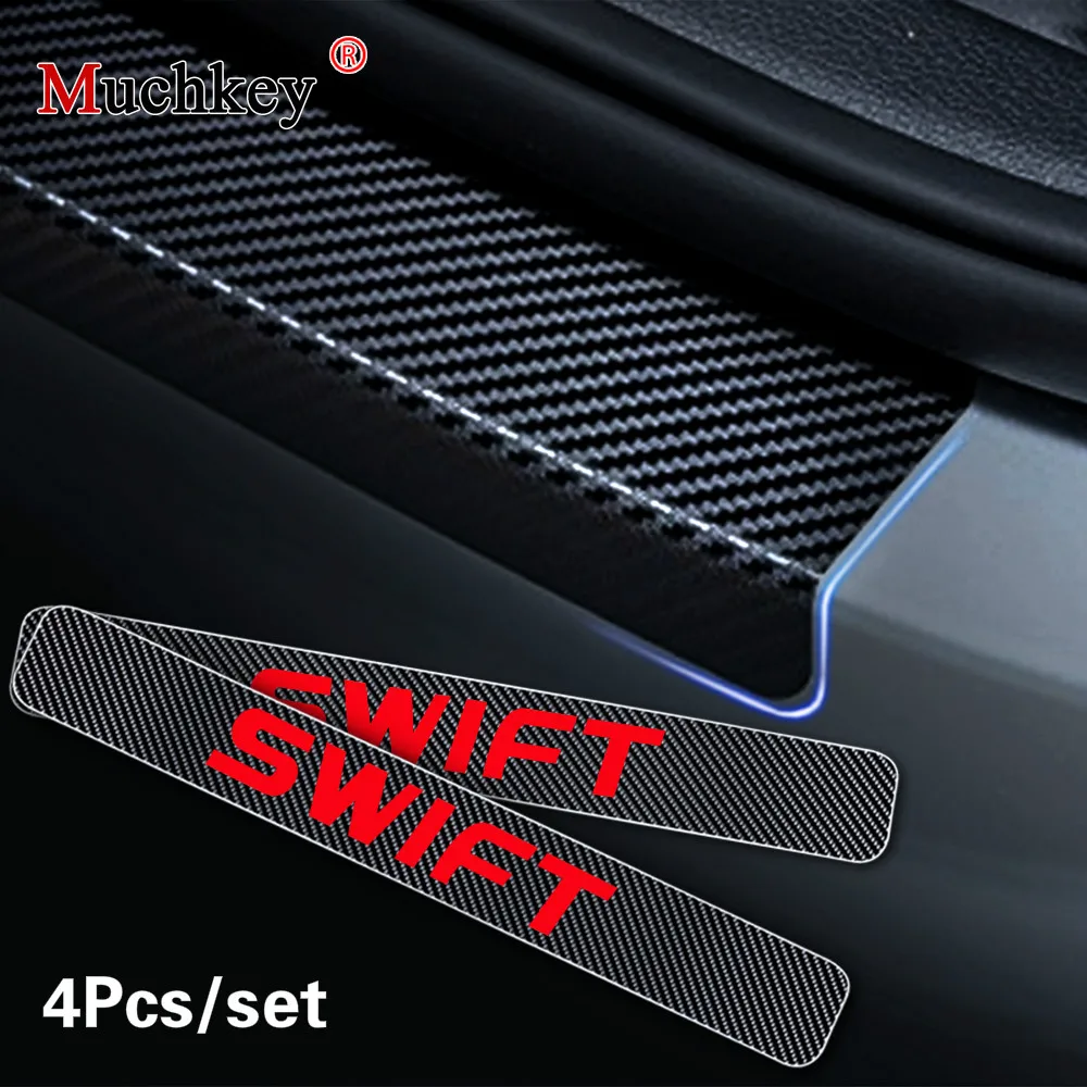 Накладка на порог автомобиля для Suzuki Swift Welcome Pedal Protector из углеродного волокна