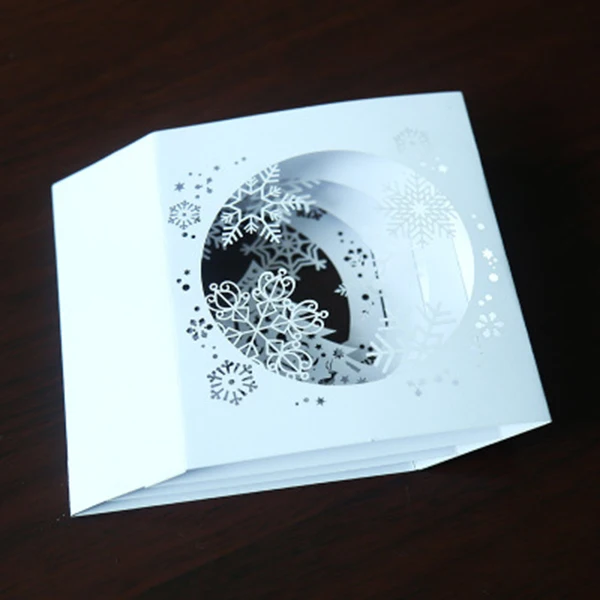 Рождественские открытки 3D всплывающие рождественские святая снежинка ручной работы на заказ поздравительные открытки Рождественские подарки сувенирные открытки
