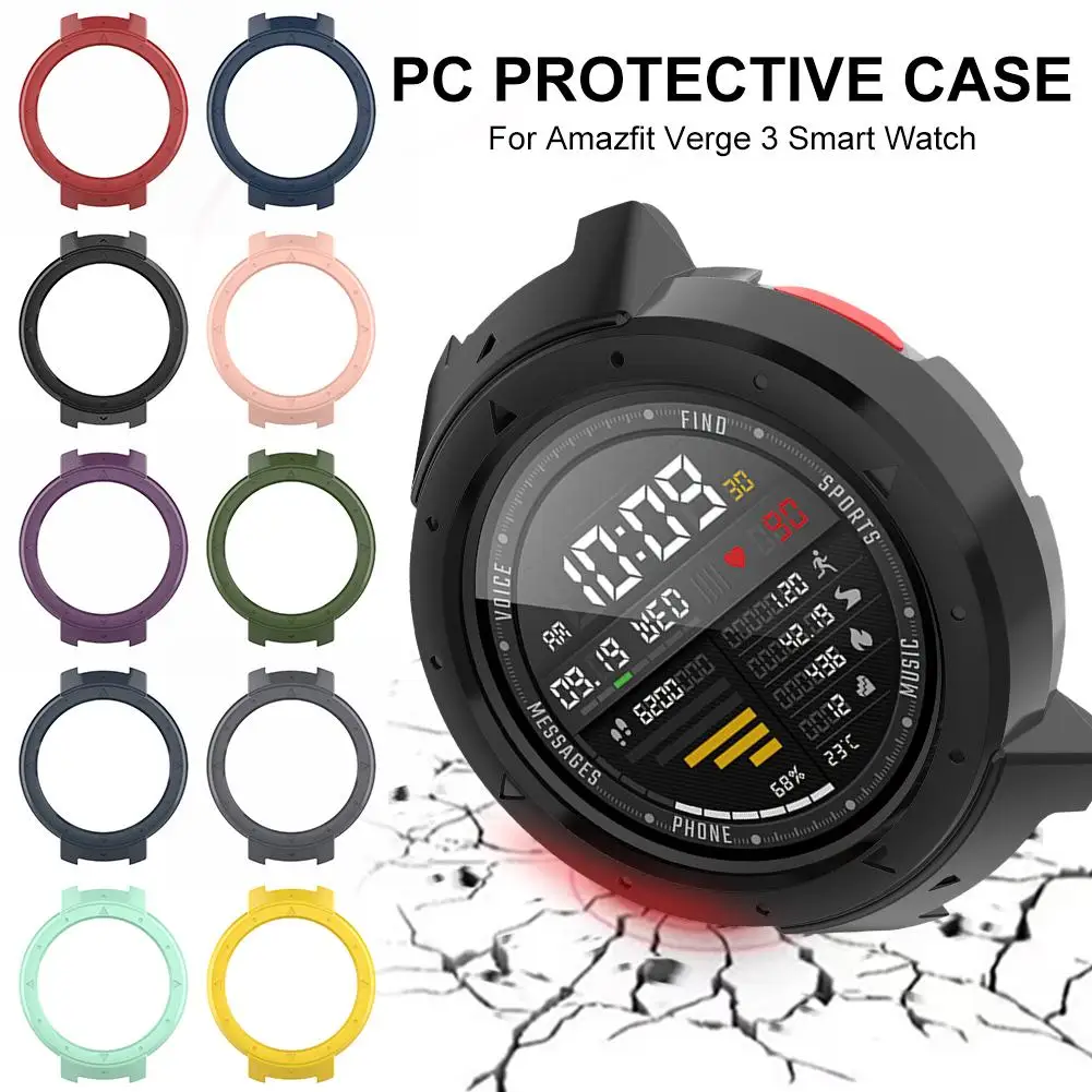 

Rondaful 47MM Smart Watch Protective Case Protection Durable PC Cover For Amazfit Verge 3 Smart Watch Smart Watch Accessories