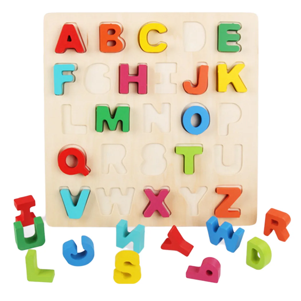 

Children's hand scratch board cognitive early education enlightenment toy toddler baby alphanumeric wooden puzzle