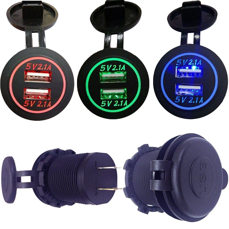 عالية الجودة العالمي ولاعة السجائر شاحن سيارة 4.2A 5 V المزدوج 2 شاحن يو اس بي محول مأخذ التوصيل ل DC 12 V 24 V سيارة دراجة نارية