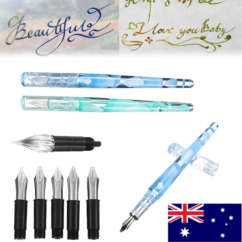 

1pc Signature Pen Ink Dip Pen with 5 pen nibs student Stationery pen Simple office Supplies