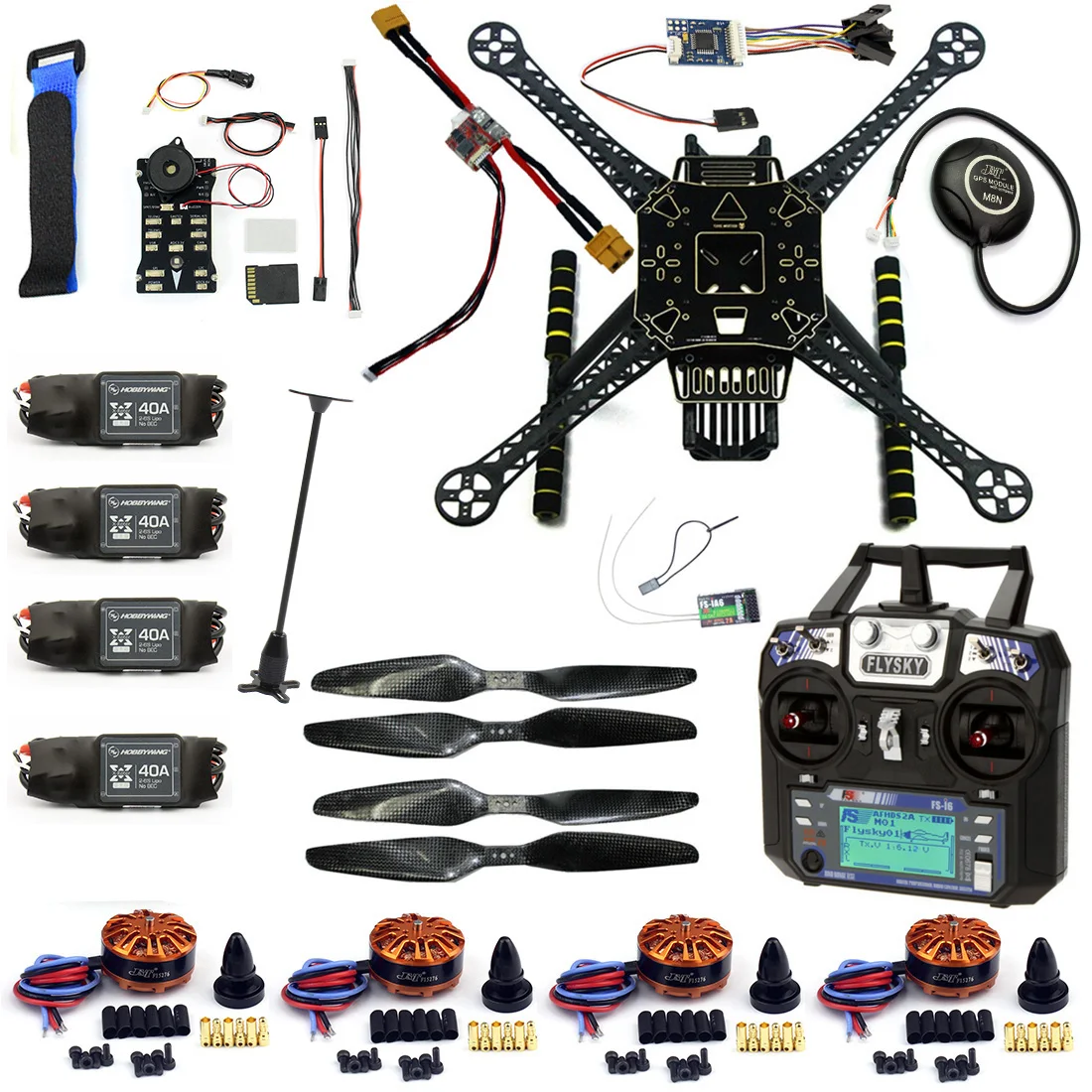 

DIY Full Kit RC Drone S600 Frame kit PIX 2.4.8 Flight Control with FS-i6 6CH Transmitter 700KV Motor 40A ESC GPS7M F19457-D
