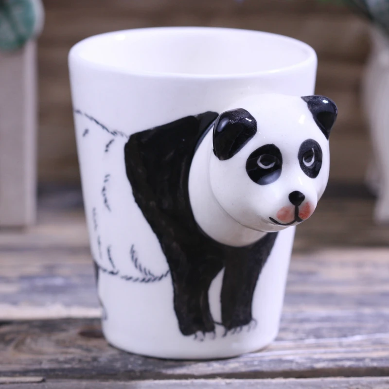 

Cute Panda Coffee Mug Creative Animal Ceramic Mug Hand-painted Cartoon Panda Cup Birthday Gift 3D Stereo Ceramic Cup