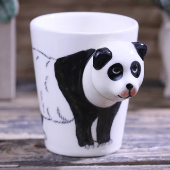 

Cute Panda Coffee Mug Creative Animal Ceramic Mug Hand-painted Cartoon Panda Cup Birthday Gift 3D Stereo Ceramic Cup