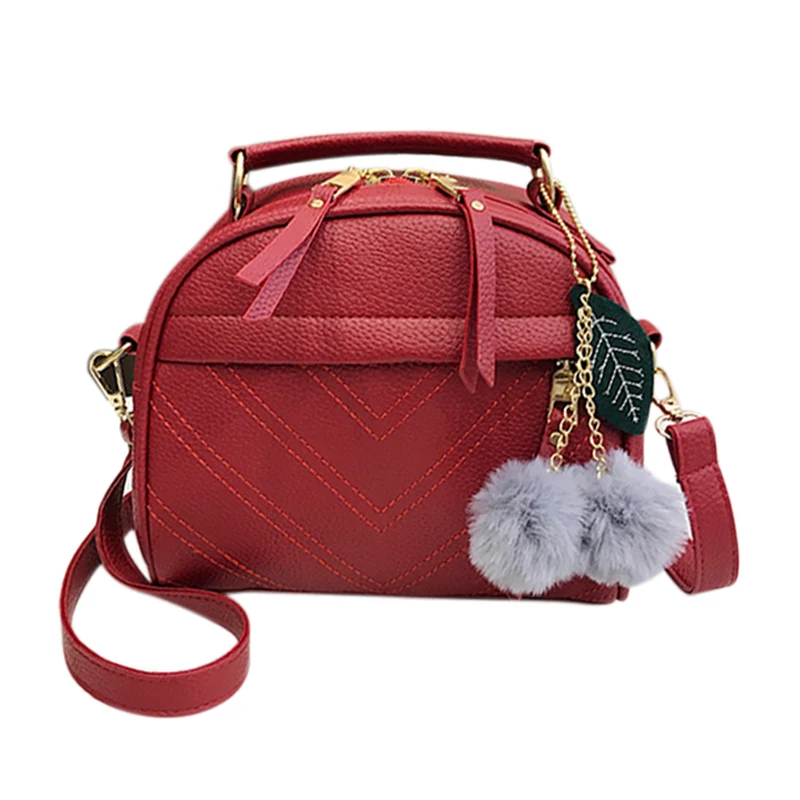 

Fashion Women Handbag PU Women Messenger Bags With Ball Toy Bolsa Female Shoulder Bags Ladies Party Handbags New