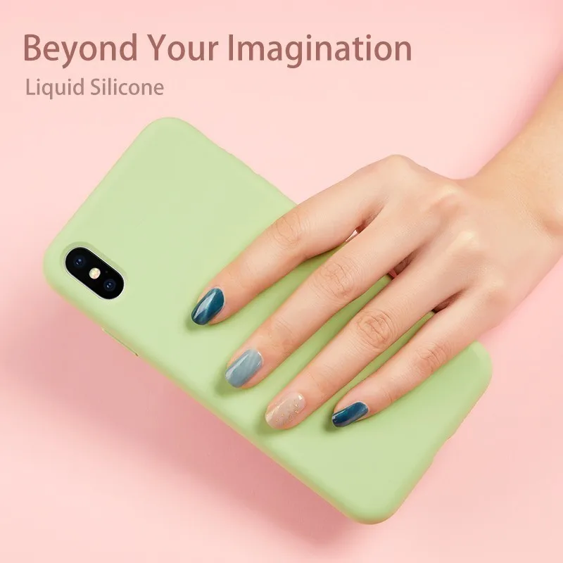 

Original Silicone Case For iPhone XR Plain Color Clear Case Cover For iPhone 7 8 Plus X Xs Max Coque Capa Bumper Shockproof
