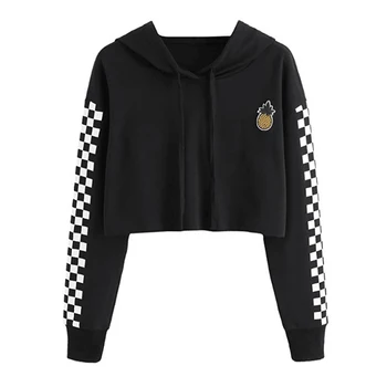 

Womens Casual Crop Tops Pullover Hooded Sweatshirt Jumper Hoodie Sportwear
