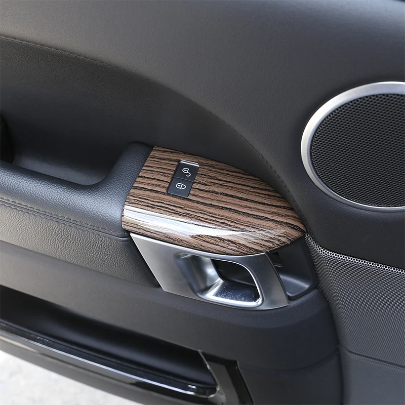 

4Pcs Sands Wood Grain ABS Plastic Child Safety Lock Frame Cover Trim For Land Rover Range Rover Sport 2014-2017 Car Accessories